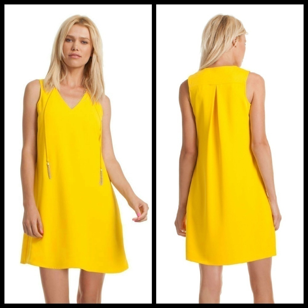 💕TRINA TURK💕 Bold Yellow Arleen Mini Shift Dress